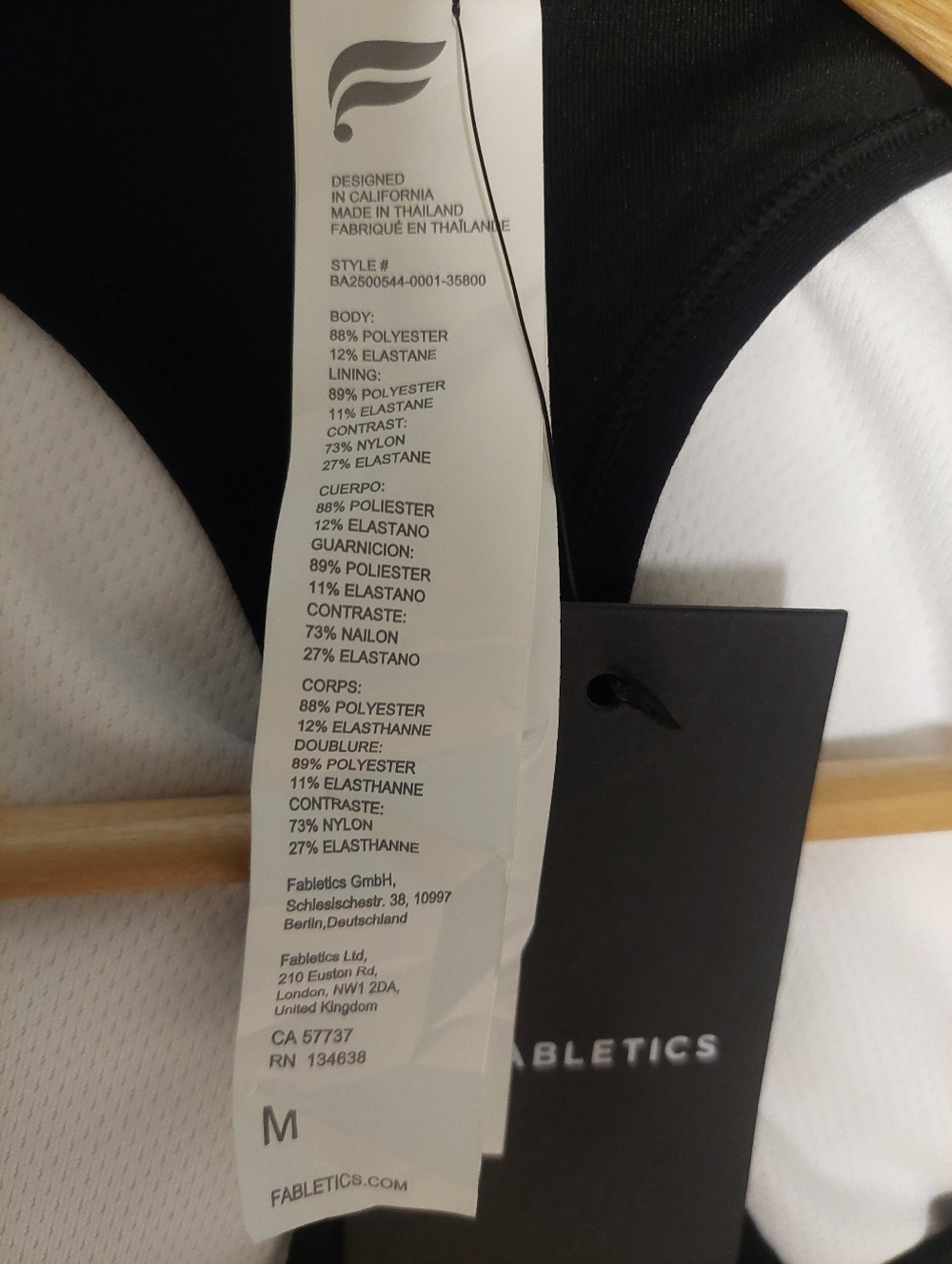 Fabletics Black Front-Zip Racerback Sports Bra - Picture 7 of 7